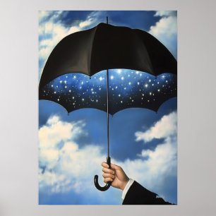 Surreal Dreamscape Umbrella Reveales starry night Poster