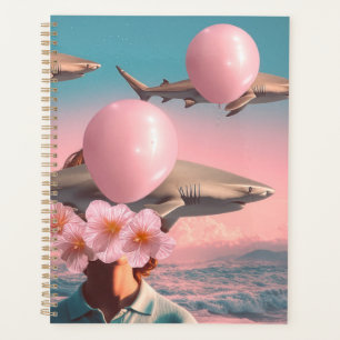Surreal Dreamscape with Sharks and Balloons Planner