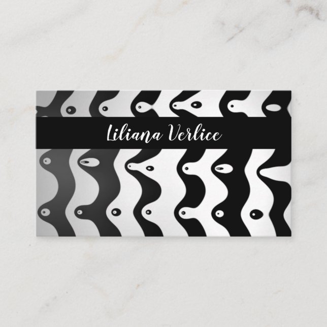 Surreal Dripping Zebra Print Stripes Business Card (Front)