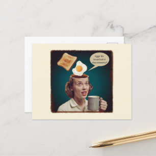 Surreal Eggs For Breakfast, In this economy Postcard