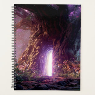 Surreal Enchanted Tree With Glowing Portal Planner