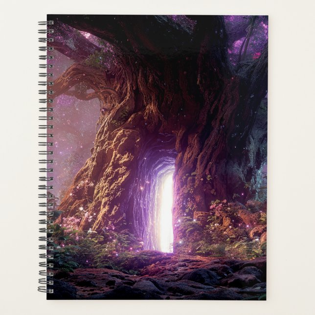 Surreal Enchanted Tree With Glowing Portal Planner (Front)