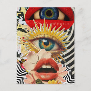 Surreal eyes and lips Postcard