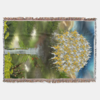 Surreal Eyes Dream of Dandelion Abstract Art Throw Blanket