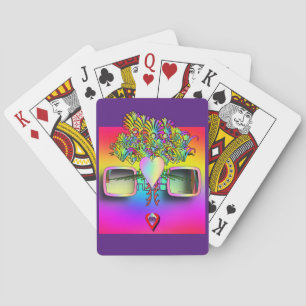 SURREAL FACE WITH GLASSES PLAYING CARDS