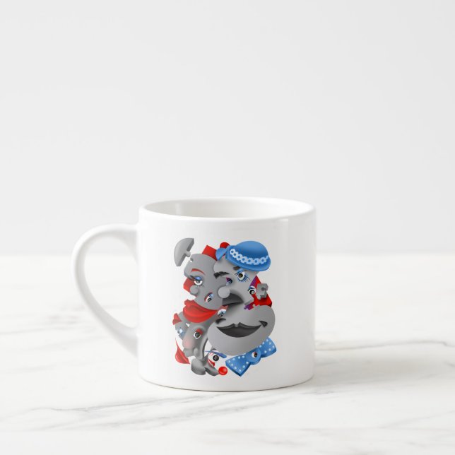  Surreal Faces Bold & Artistic Espresso Cup (Left)