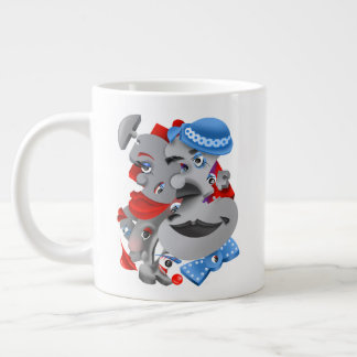 Surreal Faces  Bold & Artistic Large Coffee Cup