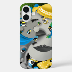 Surreal Faces & Jigsaw Puzzle  iPhone 16 Case
