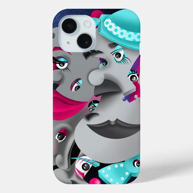 Surreal Faces & Jigsaw Puzzle – Clip-On Phone Case (Back)