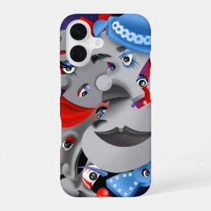 Surreal Faces & Jigsaw Puzzle iPhone 16 Case