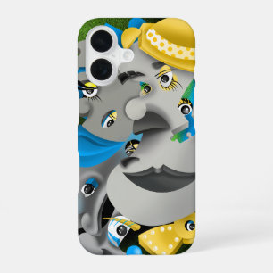 Surreal Faces & Jigsaw Puzzle iPhone 16 Case