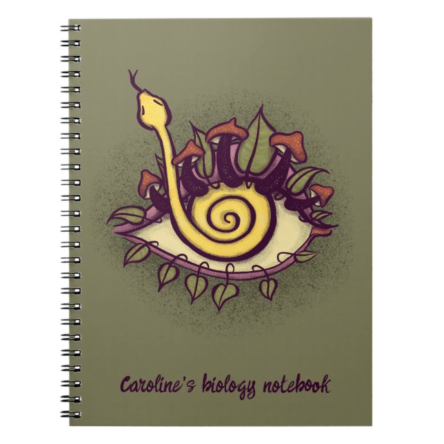 Surreal Fall Eye Snake and Mushroom - Weird Nature Notebook (Front)