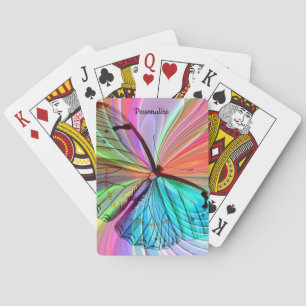 Surreal Fantasy Butterfly Pastel Personalised Playing Cards