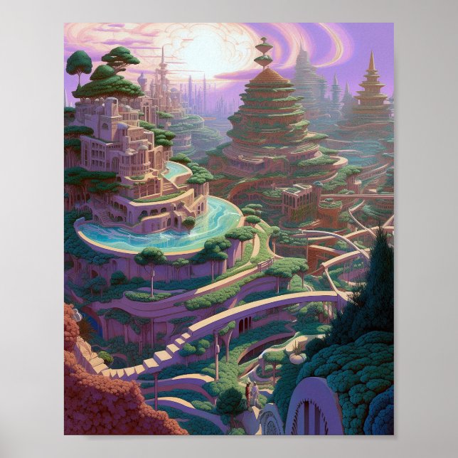 Surreal Fantasy City Poster (Front)