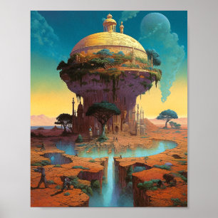 Surreal Fantasy City Poster