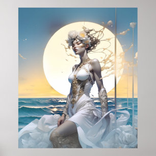 Surreal Fantasy Fantastic  Girl Art Ai Poster