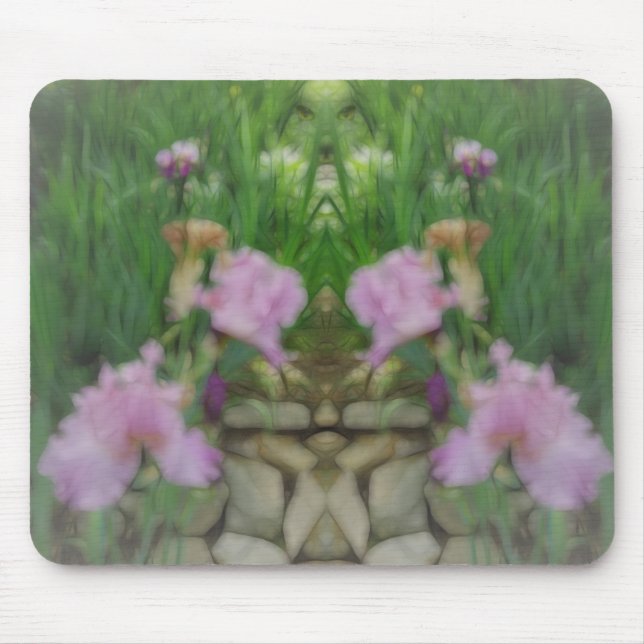Surreal Fantasy Iris Floral Path Mouse Pad (Front)