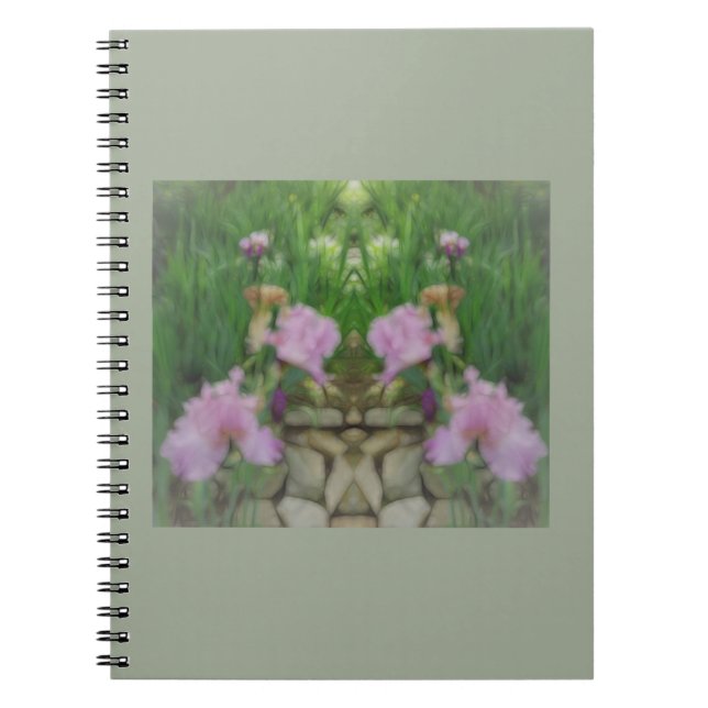 Surreal Fantasy Iris Floral Path Notebook (Front)
