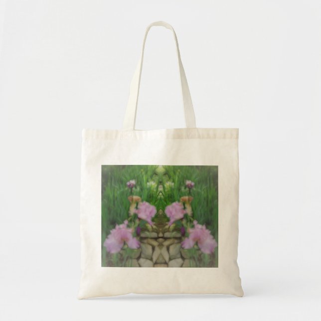 Surreal Fantasy Iris Floral Path Tote Bag (Front)