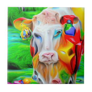 Surreal Farm Art Ceramic Tile