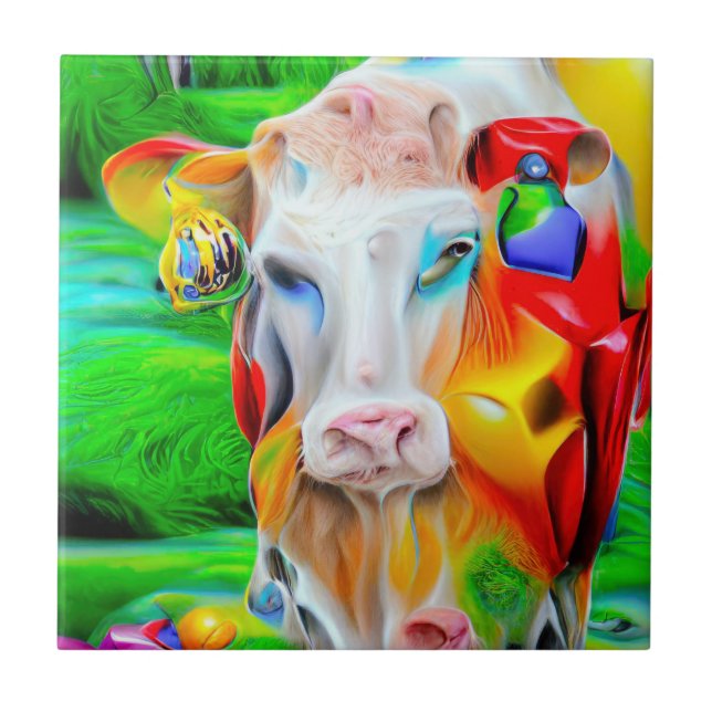 Surreal Farm Art Ceramic Tile (Front)