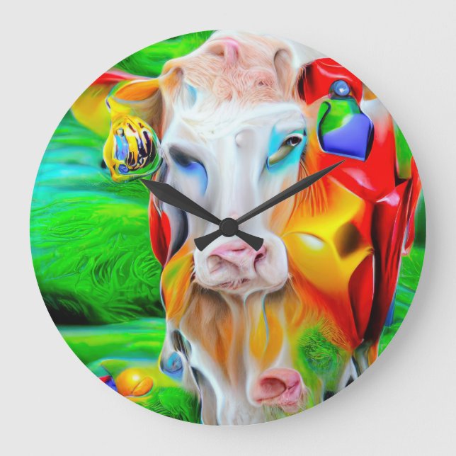 Surreal Farm Art Large Clock (Front)