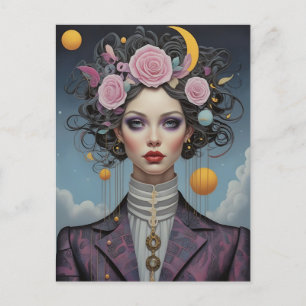 Surreal Fashion Portrait Postcard