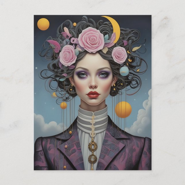 Surreal Fashion Portrait  Postcard (Front)