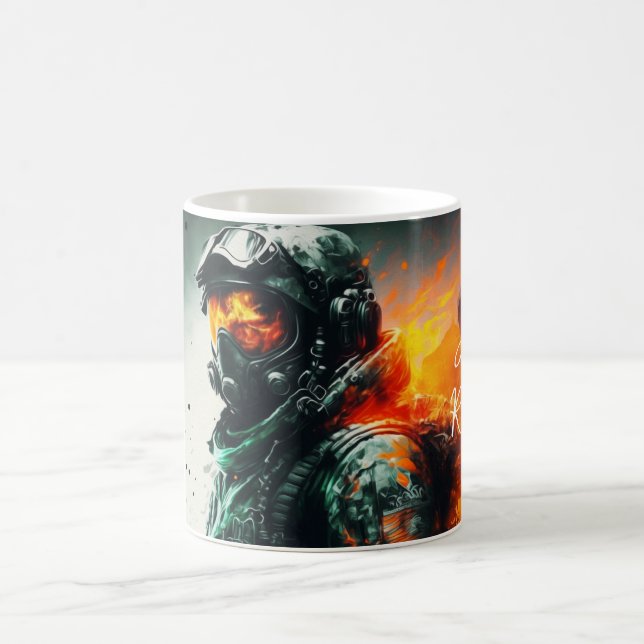 Surreal Fighter Pilot Coffee Mug (Center)