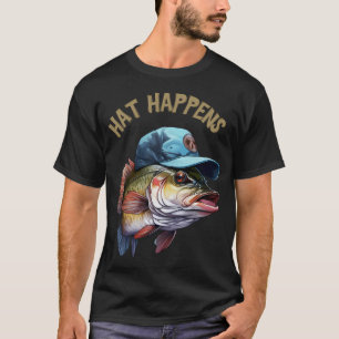 Surreal Fish in a Hat Cartoon Illustration T-Shirt