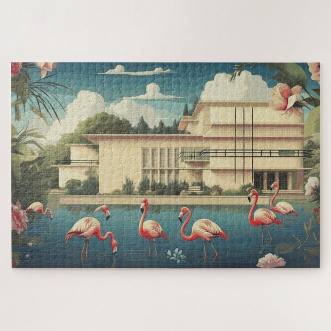 Surreal Flamingo Scene Jigsaw Puzzle (Horizontal)