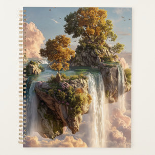 Surreal Floating Cliffs With Waterfalls Planner