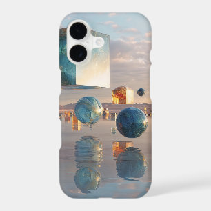 Surreal Floating Cubes And Spheres