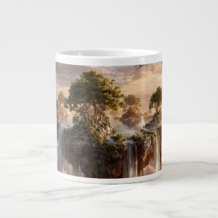 Surreal Floating Islands With Waterfalls Large Coffee Mug