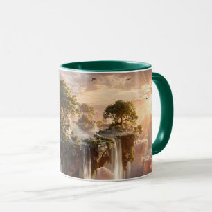 Surreal Floating Islands With Waterfalls Mug