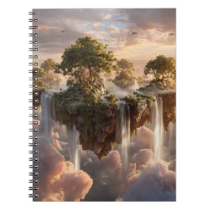 Surreal Floating Islands With Waterfalls Notebook