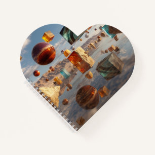 Surreal Floating Spheres And Cubes Notebook