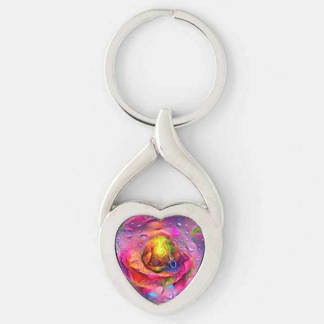 Surreal Floral Art Key Ring (Front)