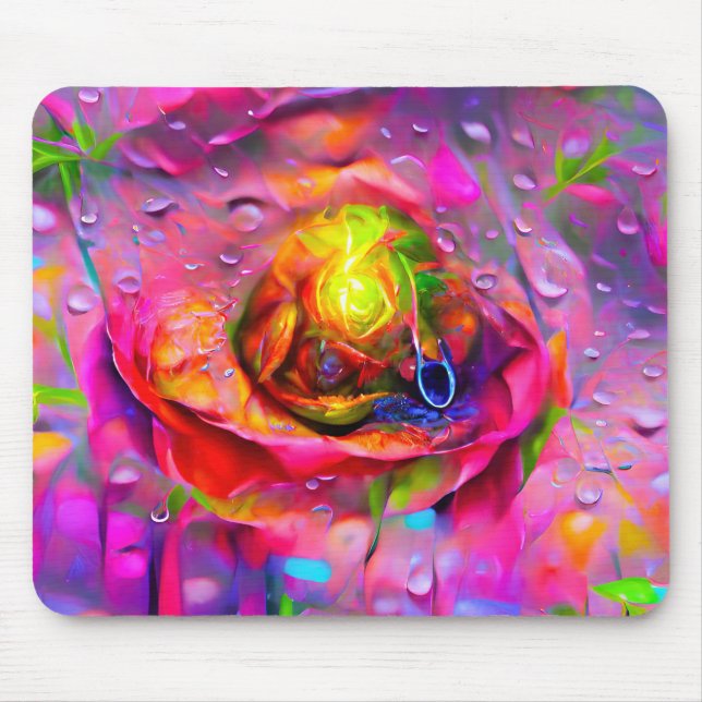 Surreal Floral Art Mouse Pad (Front)