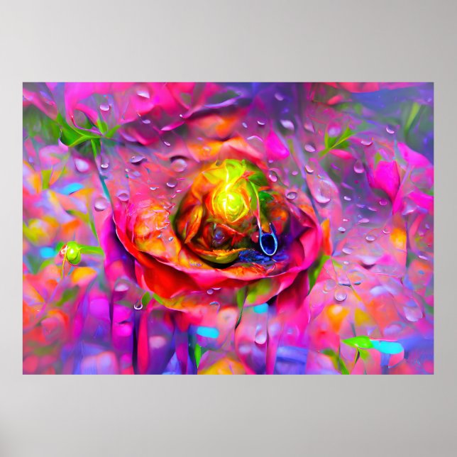 Surreal Floral Art Poster (Front)