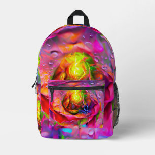Surreal Floral Art Printed Backpack