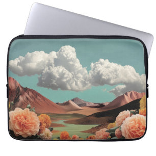 Surreal Floral Mountainscape With Dramatic Clouds Laptop Sleeve