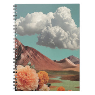 Surreal Floral Mountainscape With Dramatic Clouds Notebook