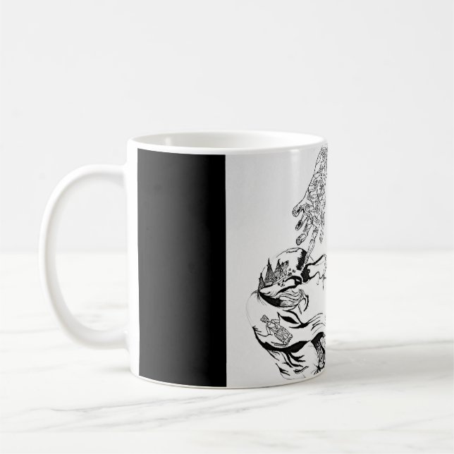 Surreal Florence Welch - Black and White Coffee Mug (Left)