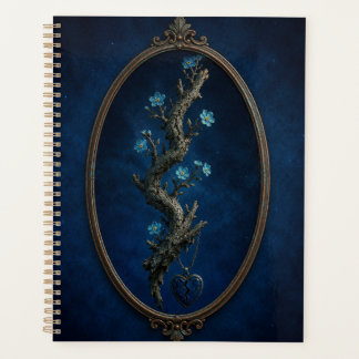 surreal flower in cosmot Hardcover Spiral Notebook Planner