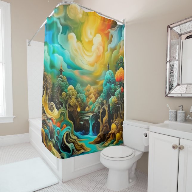 Surreal Forest Shower Curtain (In Situ)