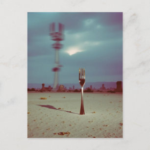 Surreal Fork in the Desert Postcard