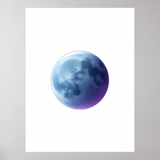 Surreal Full Moon with Colorful Cloud Patterns Poster (Front)