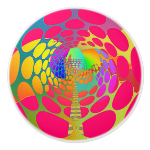 SURREAL GEOMETRIC ABSTRACT CERAMIC KNOB