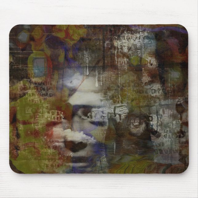 Surreal ghost mask mouse pad (Front)